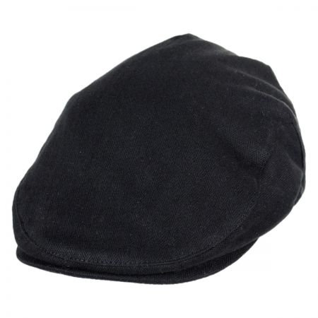 Brixton Hats Hooligan Herringbone Cotton Ivy Cap - Black