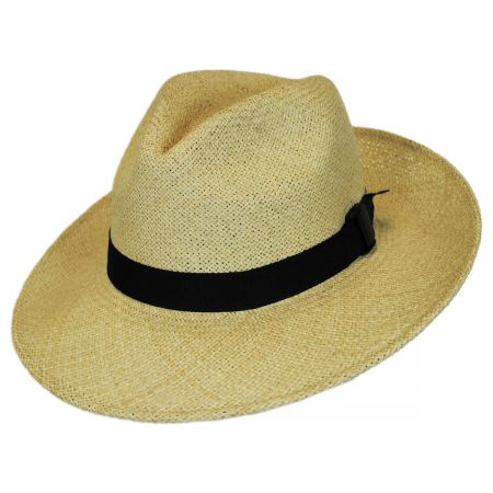Taylormia Mens Panama Straw Hat Packable Foldable Beach Sun Hat White
