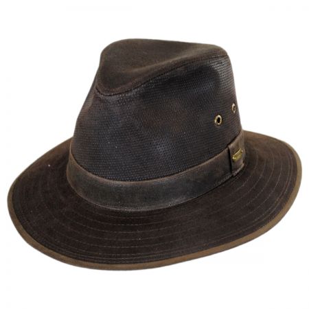 Stetson Weathered Leather Safari Fedora Hat