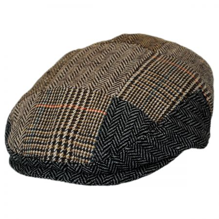 Large/X-Large, Charcoal Wonderful Fashion Men's Classic Herringbone Tweed Wool Blend Newsboy Ivy Hat 