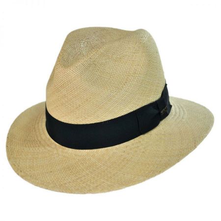 Scala Panama Straw Safari Fedora Hat