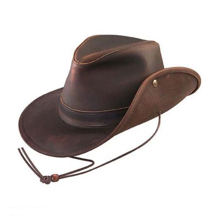 Oiled Leather Aussie Fedora Hat alternate view 11