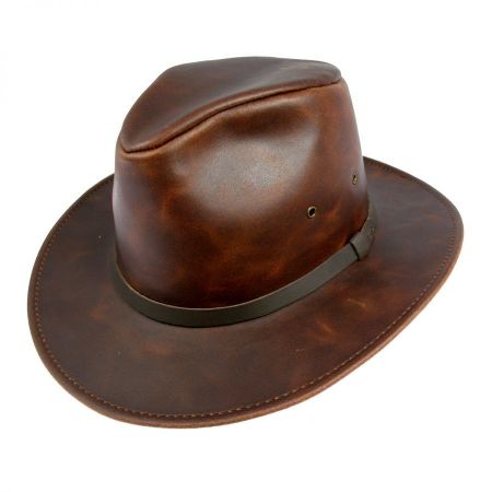 Henschel Leather Safari Fedora Hat