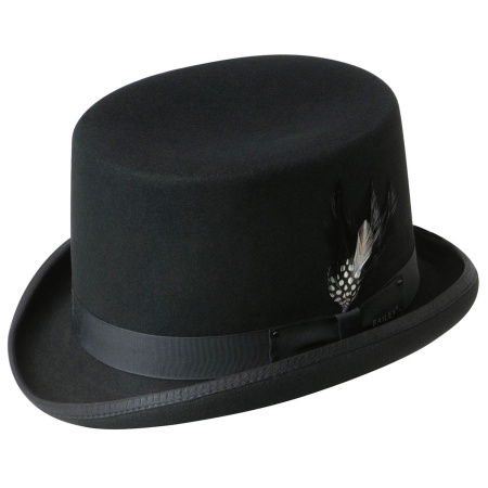 1pc One Size Black Polyester Top Hat with Black Bands Adult