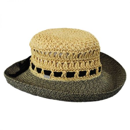 Betmar Maribel Crocheted Toyo Straw Sun Hat
