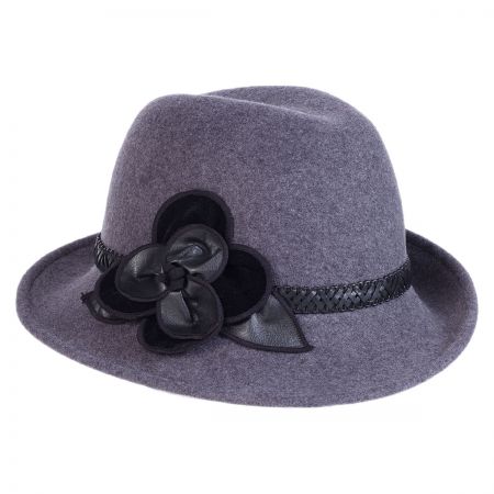 Toucan Collection Rose Profile Wool Felt Fedora Hat