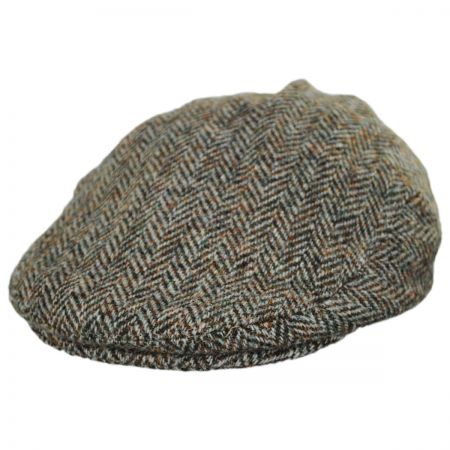 Failsworth Stornoway Harris Tweed Wool Herringbone Flat Cap - Oatmeal