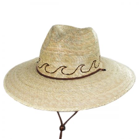 San Diego Hat Company Oceano Tripilla Palm Straw Lifeguard Hat
