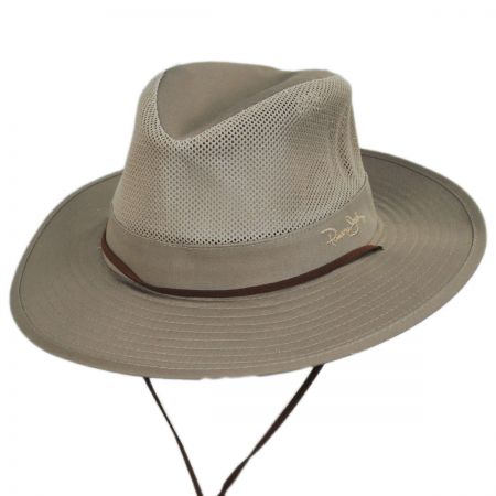 Panama Jack Cotton Blend Mesh Safari Fedora Hat