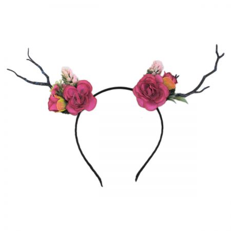 Black Pink Rose Floral Teardrop Fascinator Hat Headband Races Flower Large 6664