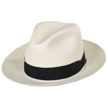 Dobbs Center Pinch Shantung Straw Fedora Hat