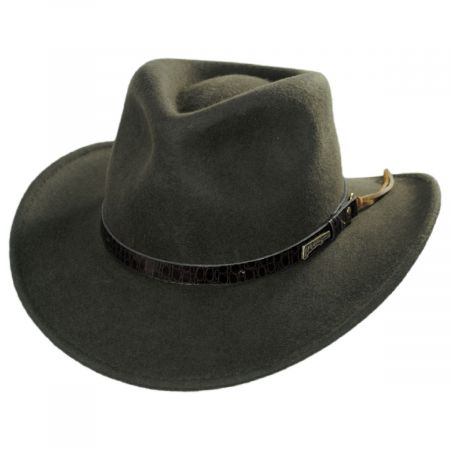 Indiana Jones Officially Licensed Wool Felt Outback Hat - Olive Green