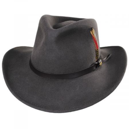 Scala Dakota Wool Crushable Outback Hat - Gray