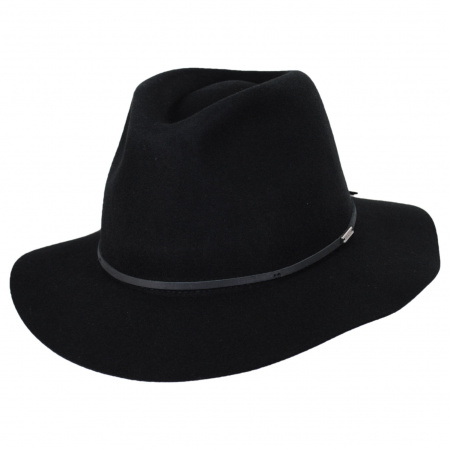 Brixton Hats Wesley Wool Felt Floppy Fedora Hat - Black