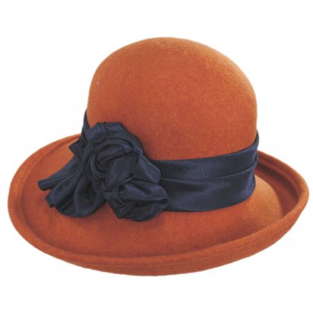Kathy Jeanne Bengaline Band Wool Felt Off the Face Hat - Made to Order