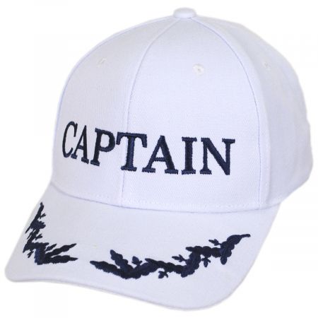 Village Hat Shop Captain Snapback Baseball Cap - White
