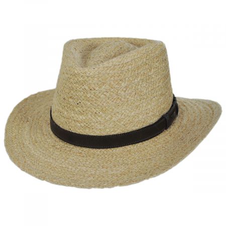 Scala Global Raffia Straw Outback Fedora Hat