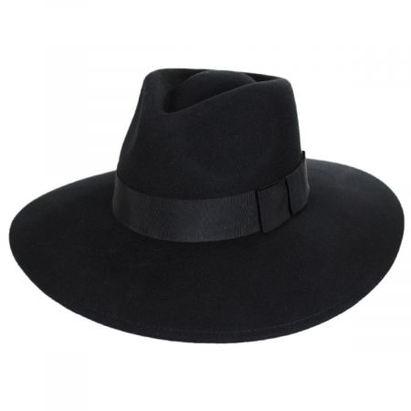 Brixton Hats Joanna Wool Felt Fedora Hat - Black