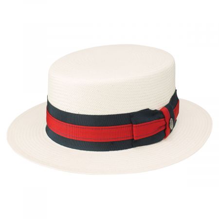 Stetson Keeneland Shantung Straw Skimmer Hat - Natural