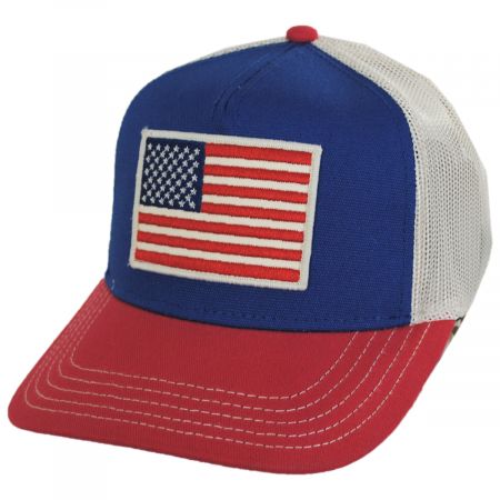 US Flag Mesh Trucker Snapback Baseball Cap