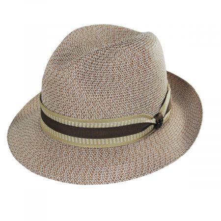 Biltmore Monet Tweed Straw Braid Fedora Hat