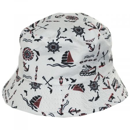 Jeanne Simmons Kids' Nautical Reversible Cotton Bucket Hat