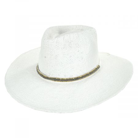Nikki Beach Monte Carlo Toyo Straw Rancher Hat - White