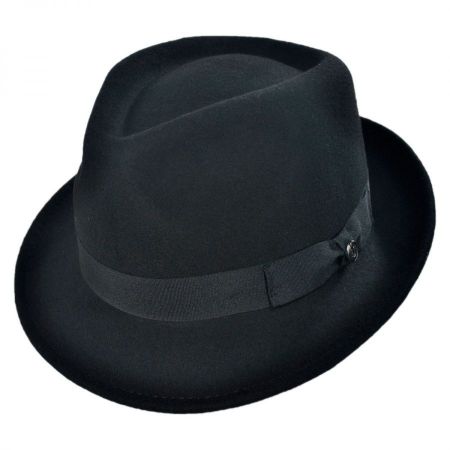 Jaxon Hats Detroit Wool Felt Trilby Fedora Hat - Black