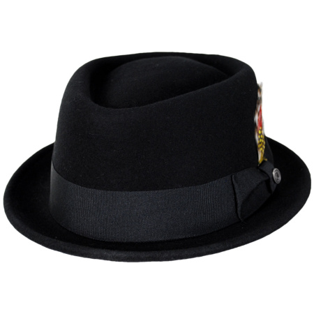 Jaxon Hats Wool Felt Diamond Crown Fedora Hat - Black