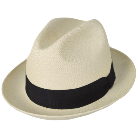 Jaxon Hats Panama Straw Trilby Fedora Hat - Natural