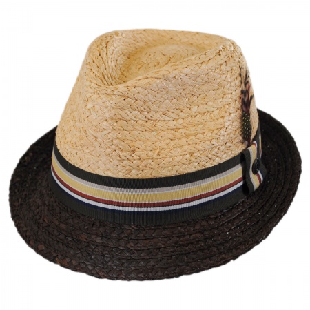 Jaxon Hats Trinidad Raffia Straw Trilby Fedora Hat