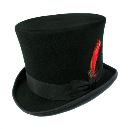 Jaxon Hats Victorian Wool Felt Top Hat - Black
