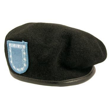 Village Hat Shop Wool Army Beret with Flash