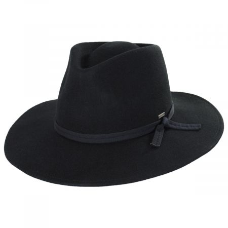 Brixton Hats Joanna Packable Wool Felt Fedora Hat - Black