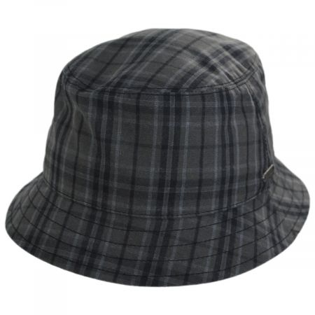 British Millerain Waxed Plaid Cotton Rain Bucket Hat