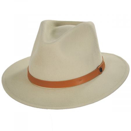 Brixton Hats Messer Wool Felt Fedora Hat - Natural