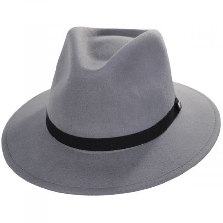 Brixton Hats Messer Packable Wool Felt Fedora Hat - Gray