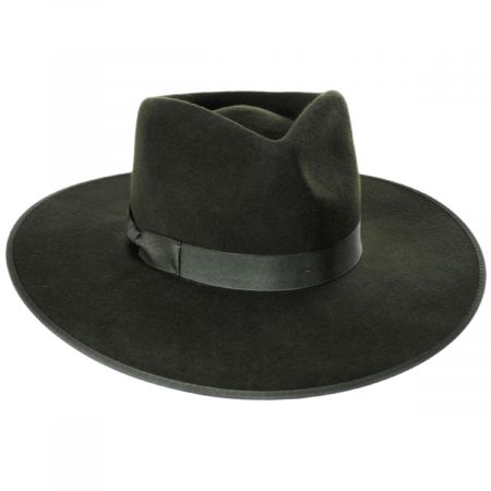 Lack of Color Wool Felt Rancher Fedora Hat - Forest Green