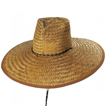 One size 57cms. Ladies Brown Crushable Straw Hat with Printed Band