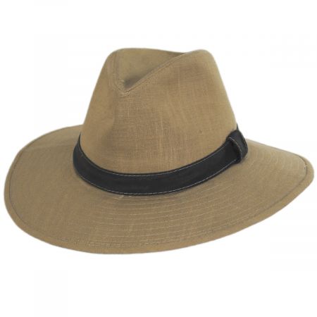 Dorfman Pacific Company Tallulah Wide Brim Hemp Safari Fedora Hat