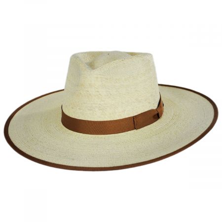 Jo Palm Straw Rancher Fedora Hat - Natural