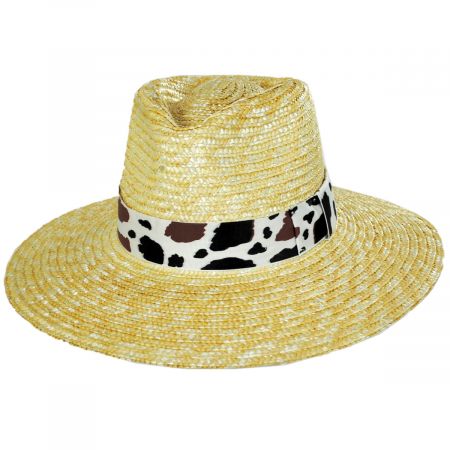 Joanna Wheat Straw Fedora Hat - Natural/Cream