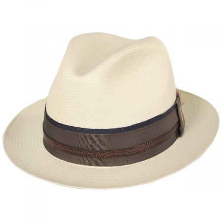 Posh Grade 15 Panama Straw Fedora Hat and Traveling Case