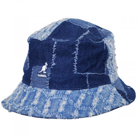 Kangol Patchwork Mashup Denim Cotton Bucket Hat