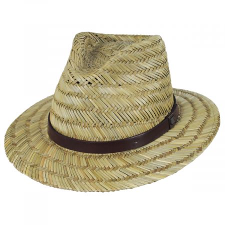 Brixton Hats Messer Resort Rush Straw Fedora Hat