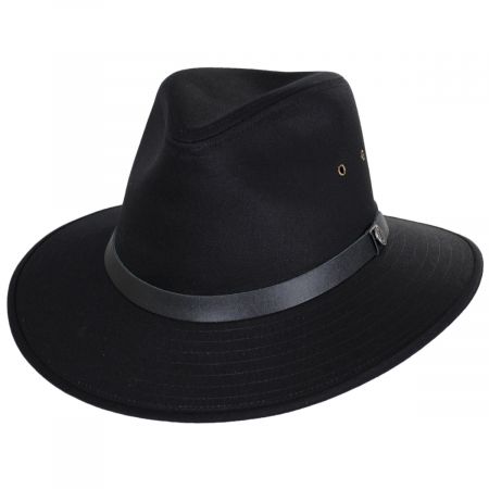 Jaxon Hats Cotton Safari Fedora Hat - Black
