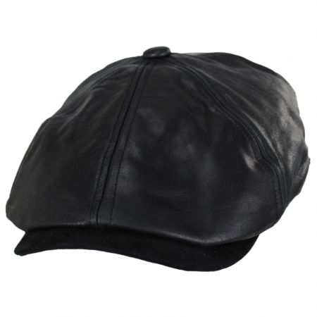 Leather and Suede Newsboy Cap alternate view 9