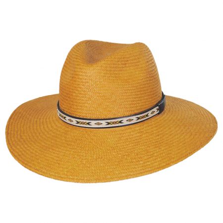 Pantropic Southwest Panama Straw Wide Brim Fedora Hat