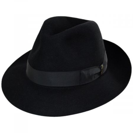 Alessandria Shaved Fur Felt Fedora Hat - Black alternate view 9