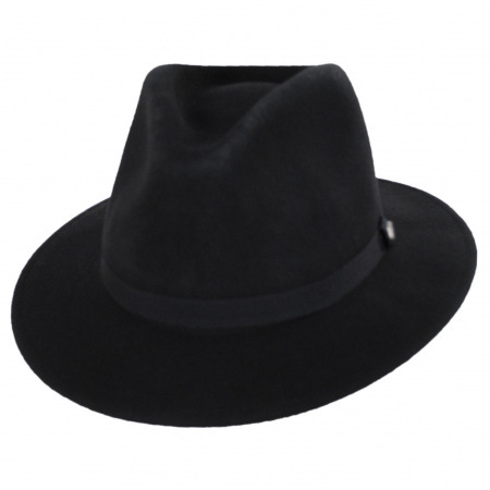 Messer Packable Wool Felt Fedora Hat - Black alternate view 9